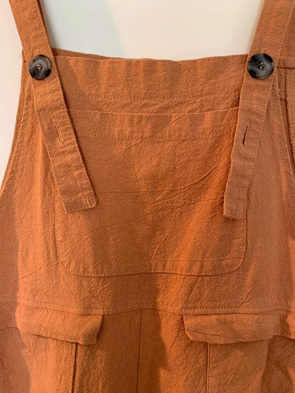 Women’s Orange Jumpsuit Overalls Size Small EUC Cotton Linen Blend Adjustable - Picture 4 of 10